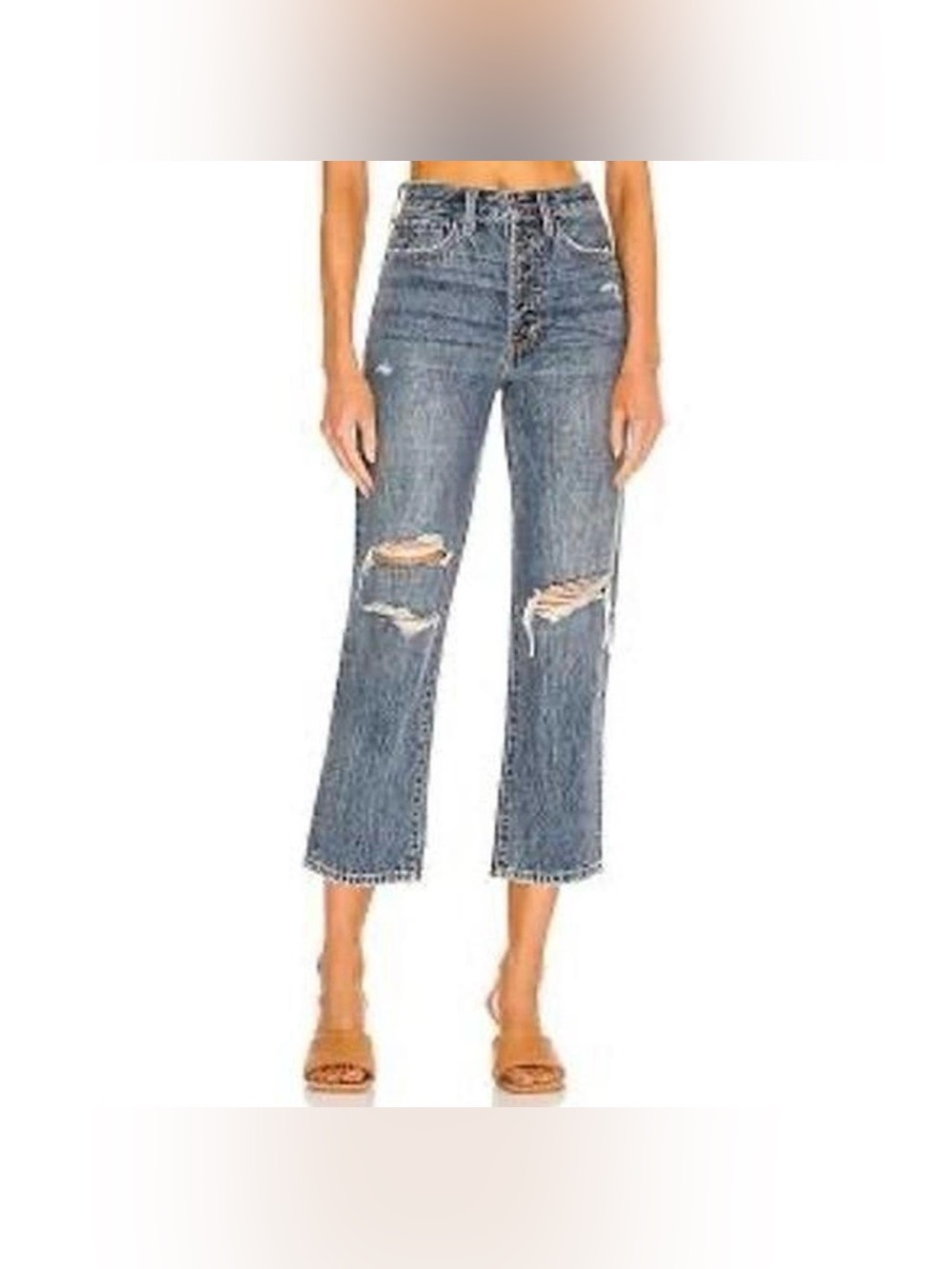 Pistola Charlie Exposed Button Fly Jeans
Multi Wash Distressed Size 25
